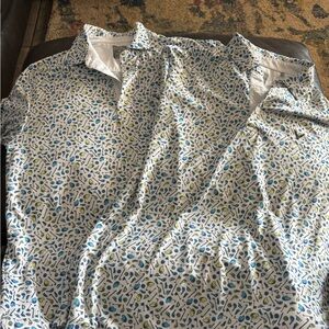 Callaway Men's Casual Shirt - Blue and Green Pattern